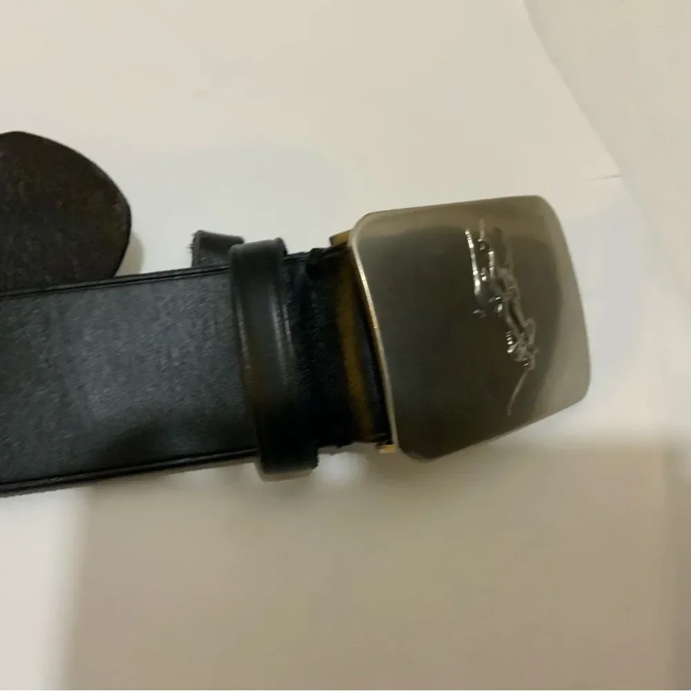Polo Ralph Lauren Pony Plaque Leather Belt Black size 40